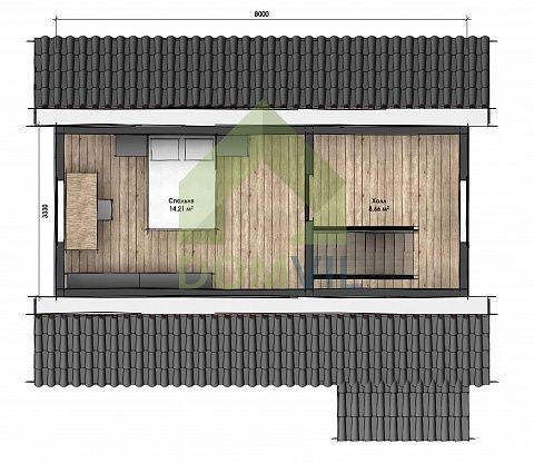 Проект дачного дома «Терем-3» 6x8 м., площадь 67 кв.м.