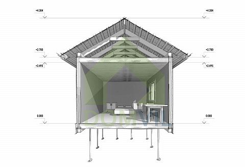 Проект дачного дома «Садовник-1» 4x4 м., площадь 13,7 кв.м.